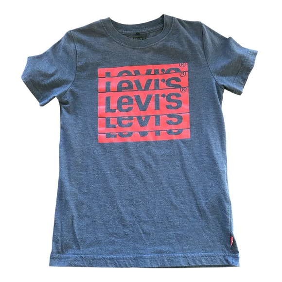 Levi's Other - Levi's Boys Graphic Logo T Shirt Youth Small 7 8 Gray Red Short Sleeve Casual